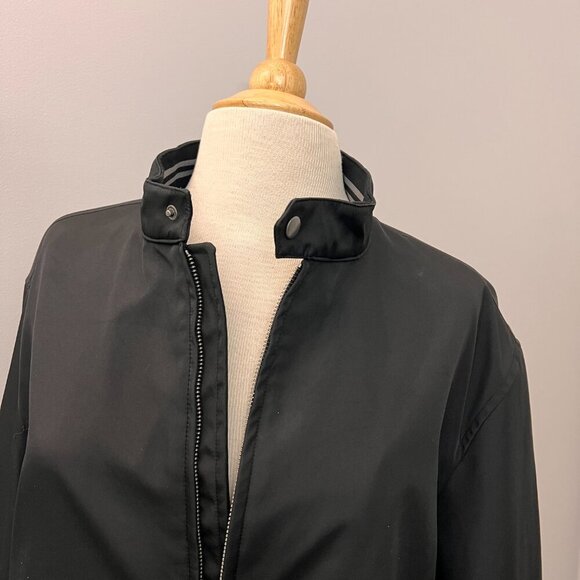 Banana Republic Black Moto Nylon Zip Jacket Sz XL - Picture 9 of 11